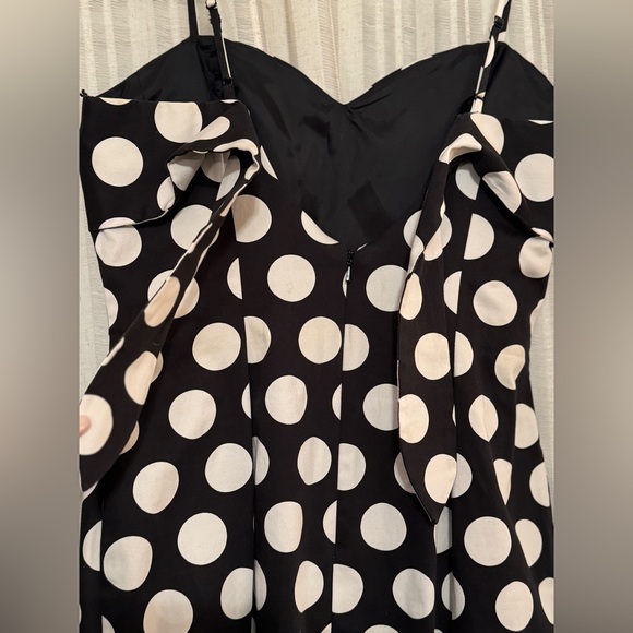 Vintage 90s Black and White Polka Dot Mini Party Dress Size 6 - Picture 9 of 9